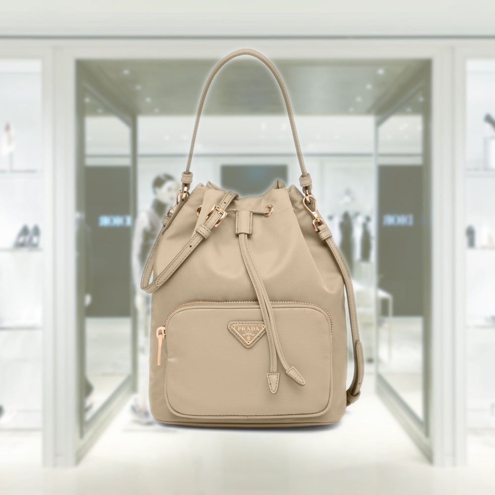 【関税&送料込】Prada Prada Duet Bucket Bag In Re-Nylon PRADA Prada Duet Re-Nylon bucket bag 1BH038_RV44_F0F24_V_UOO