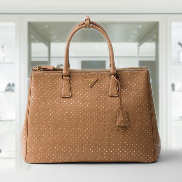 Extra-large Prada Galleria studded leather bag