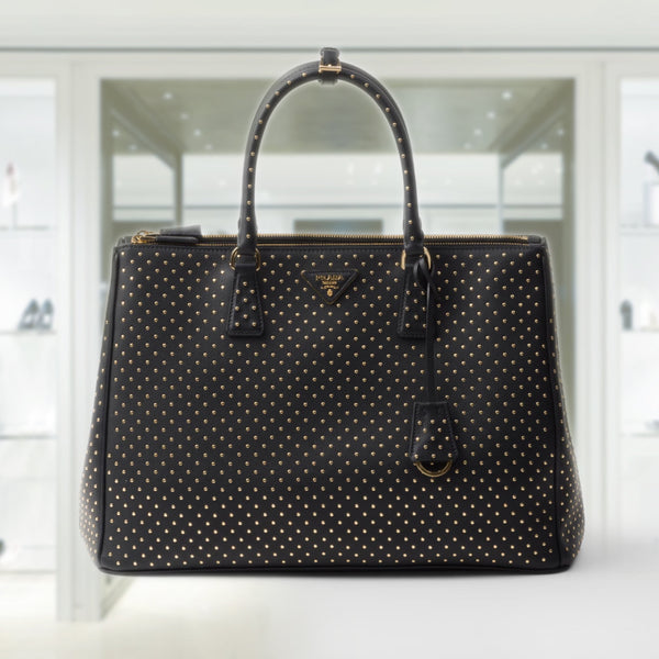 Extra-large Prada Galleria studded leather bag