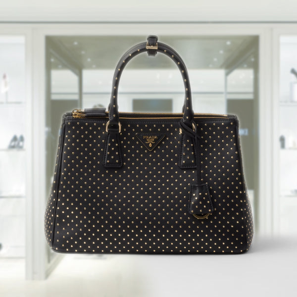 Large Prada Galleria studded leather bag