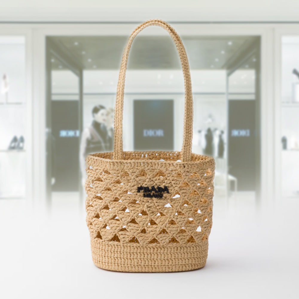 PRADA｜TOTEBAGS (1BG494 V OOO 2M2T F0018) PRADA Crochet tote bag 1BG494_2M2T_F0018_V_OOO – BORDER-GARA