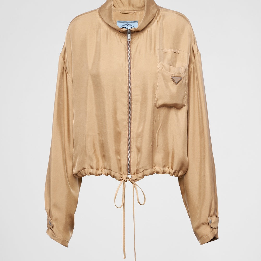 ジャケット PRADA | Silk twill blouson jacket P538OQ_14PE_F0065_S_OOO PRADA Silk twill blouson jacket P538OQ_14PE_F0065_S_OOO