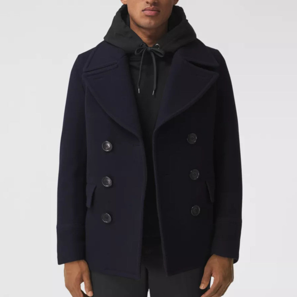 Burberry wool pea coat deals