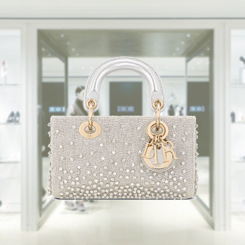 Micro Lady Dior Silver Dior Lady Dior Micro Cannage/Ombre Satchel