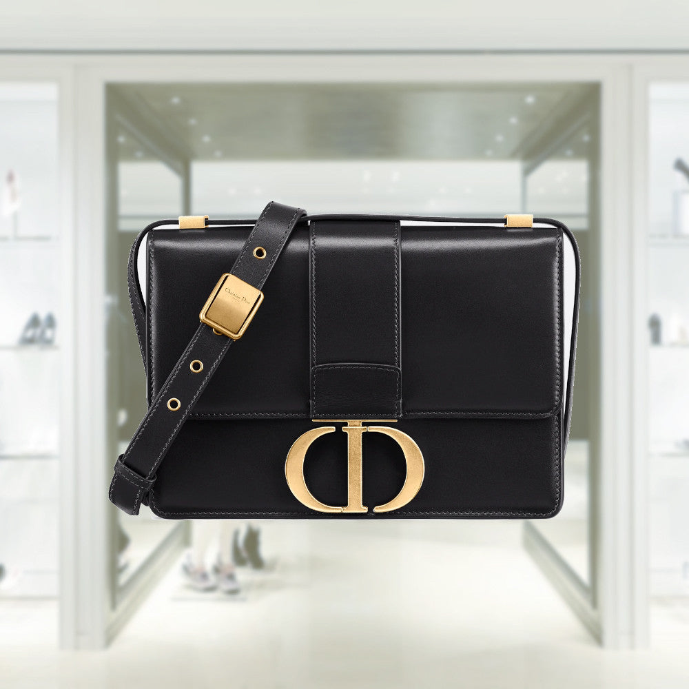 Christian Dior 30 Montaigne Shoulder Bag Leather Black M9203UMOS 90185511