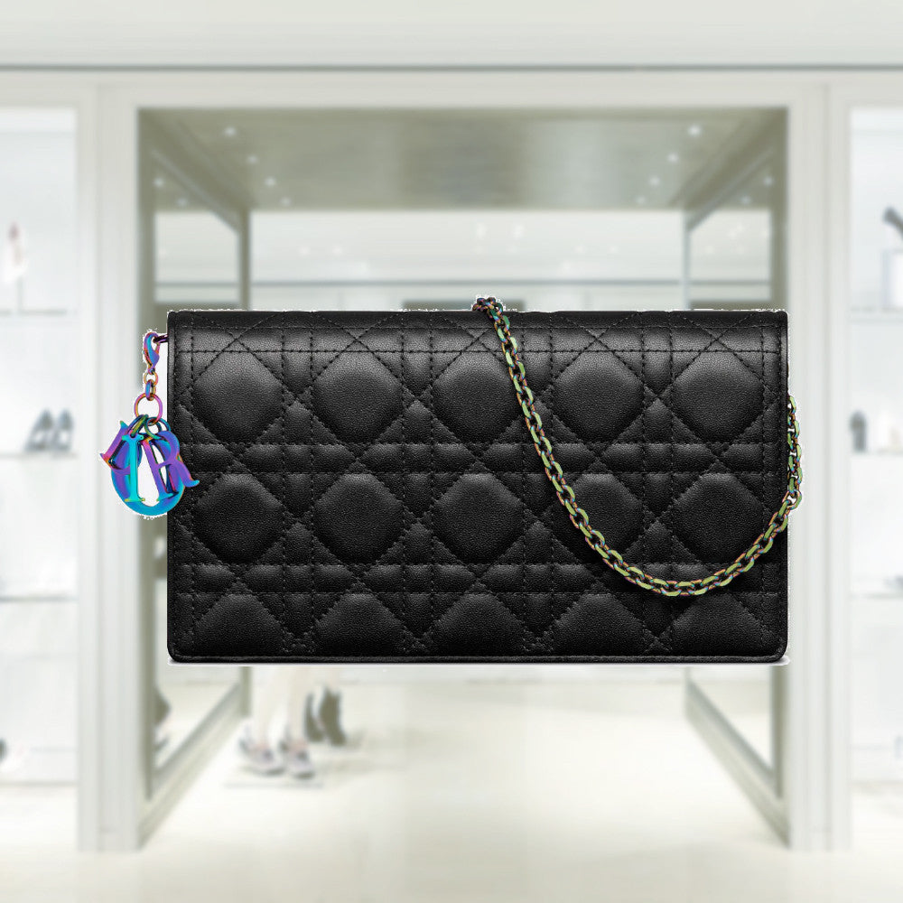 Lady dior lambskin clutch best sale