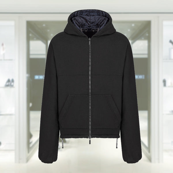 Dior CHRISTIAN DIOR COUTURE REVERSIBLE HOODED TRACK JACKET