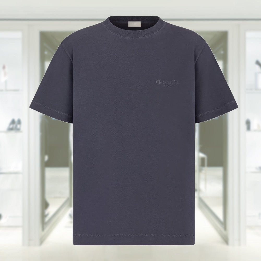 Christian Dior Couture Relaxed-Fit T-Shirt Anthracite Gray Slub