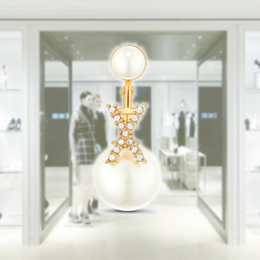 Diorピアス ディオール ピアス DIOR TRIBALES EARRING メタル レジン パール