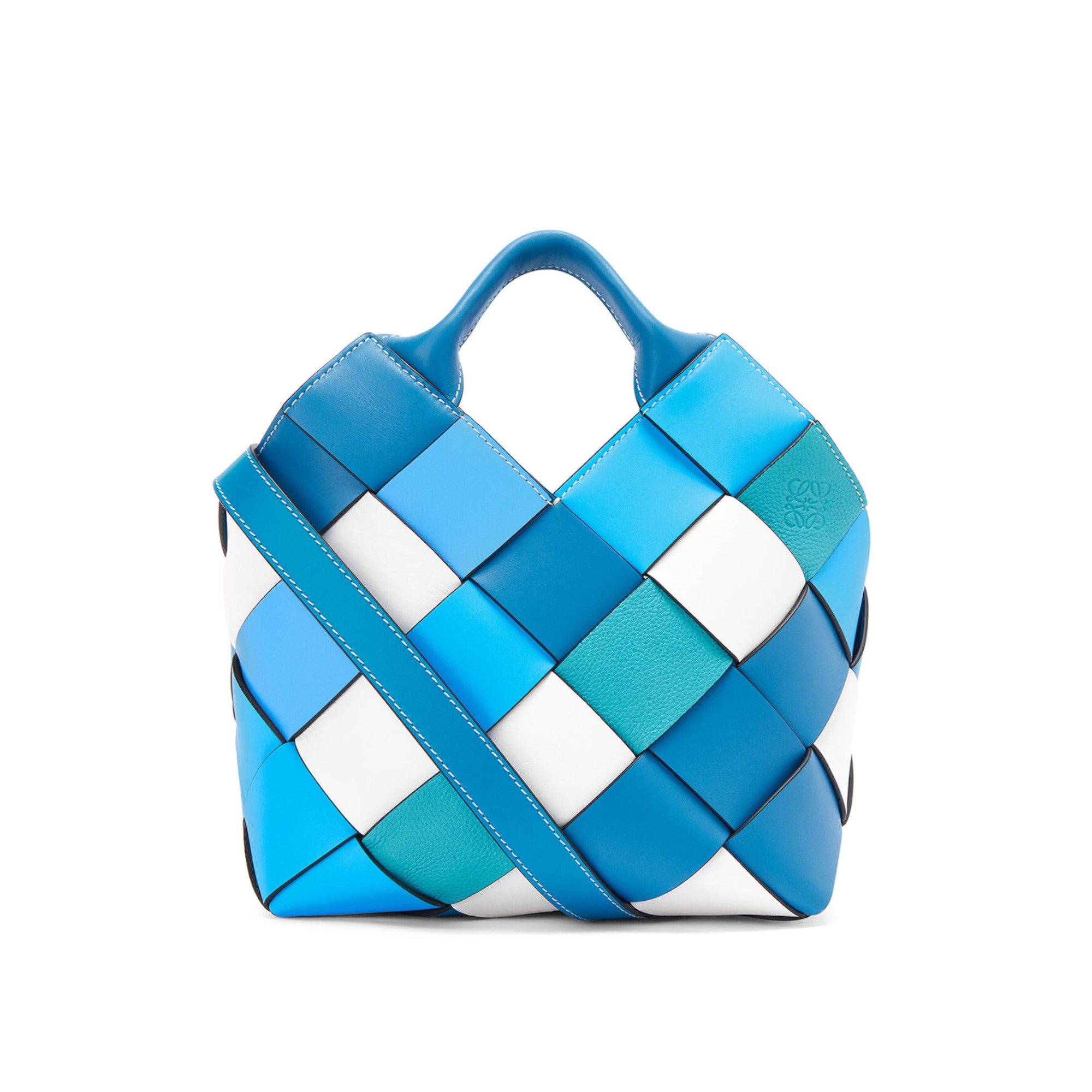LOEWE Small Surplus Leather Woven basket bag in calfskin