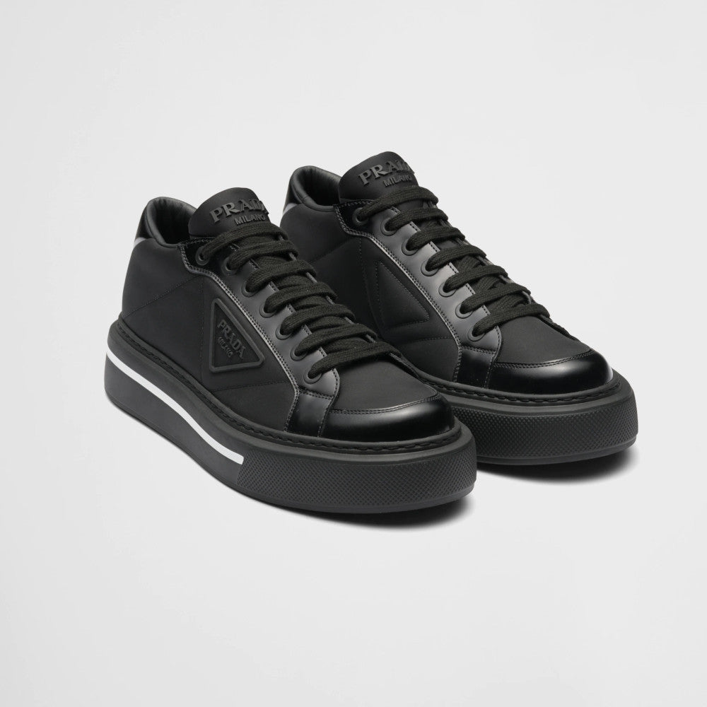 PRADA Prada Macro Re-Nylon and brushed leather sneakers – BORDER-GARA
