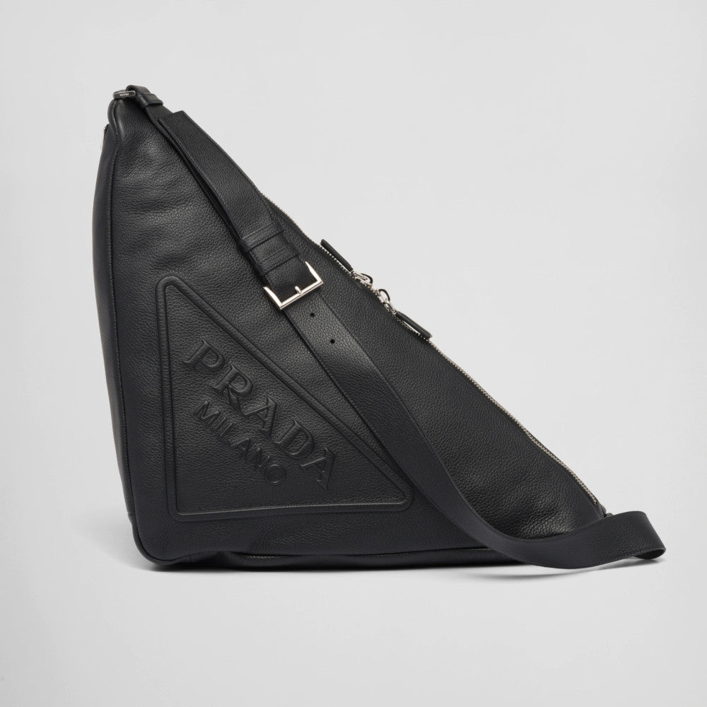 Prada Leather Bag With Shoulder Strap in Black for Men