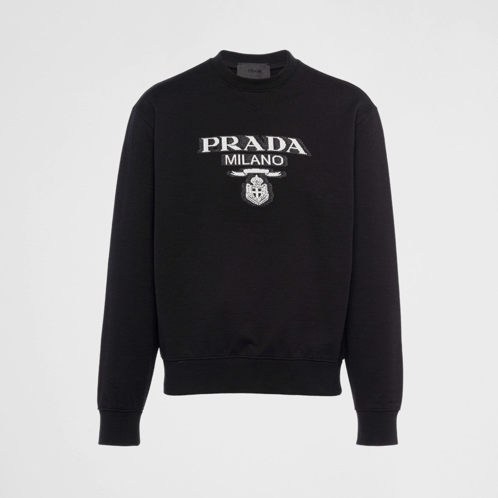 PRADA Oversized cotton jersey logo sweatshirt – BORDER-GARA PRADA Oversized cotton jersey logo sweatshirt – BORDER-GARA