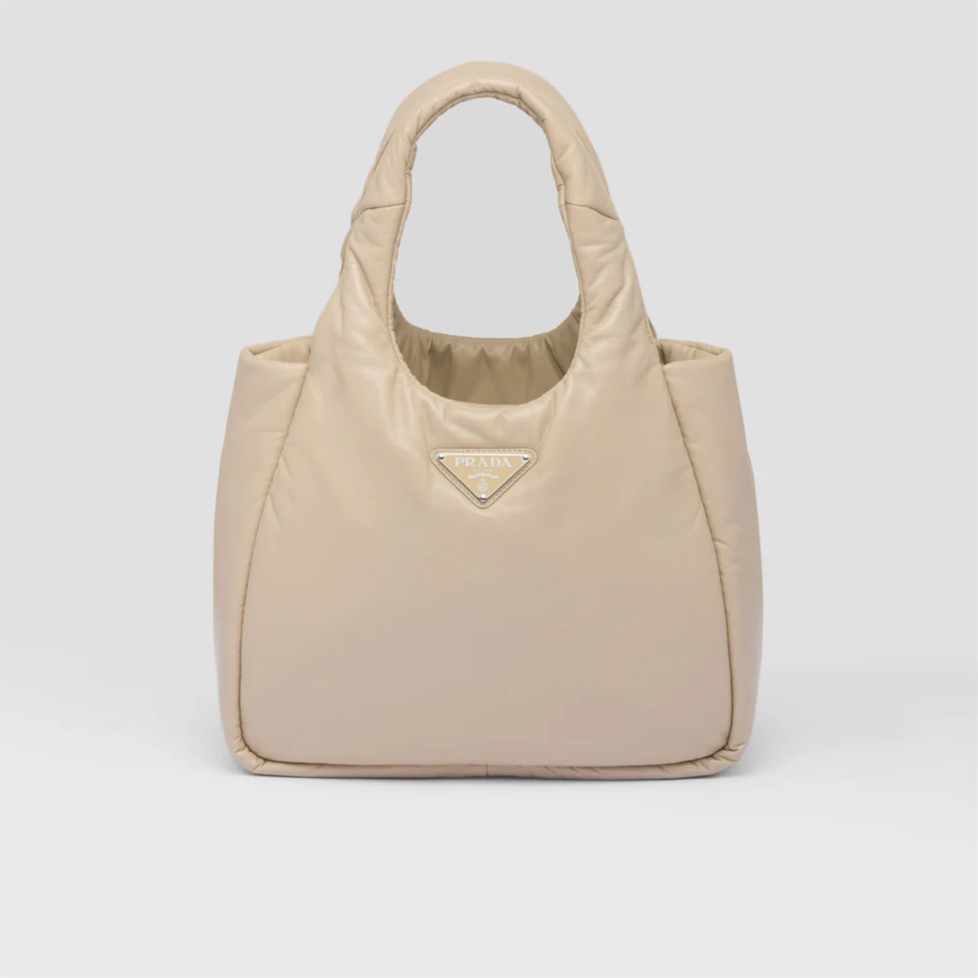 Large leather Prada Symbole bag with topstitching