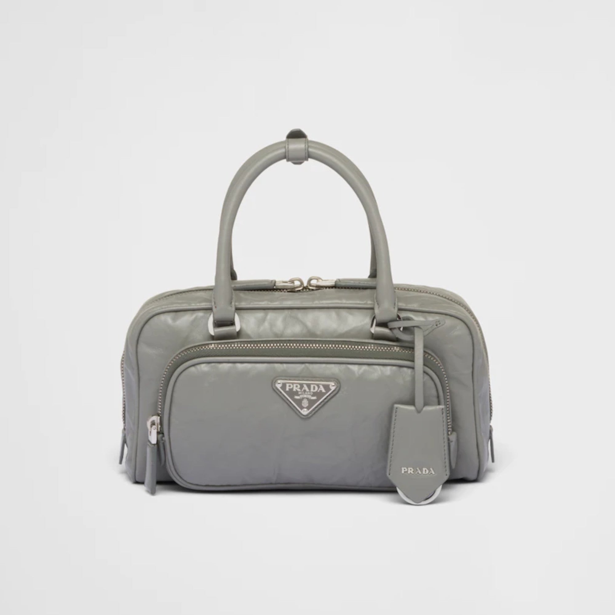 Prada Grey 2023 Nappa Antique Multi-Pocket Shoulder Bag