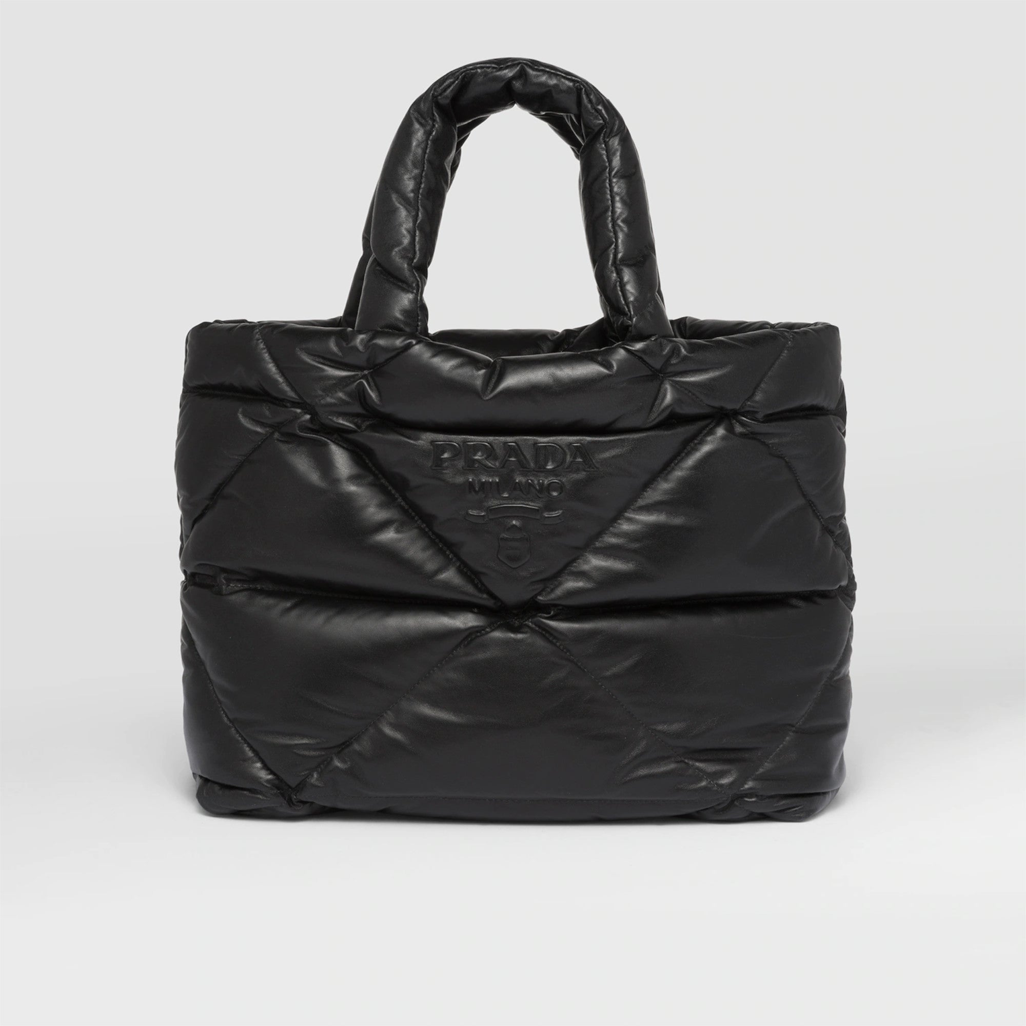 Shop Prada Small Nappa Leather Tote Bag With Topstitching