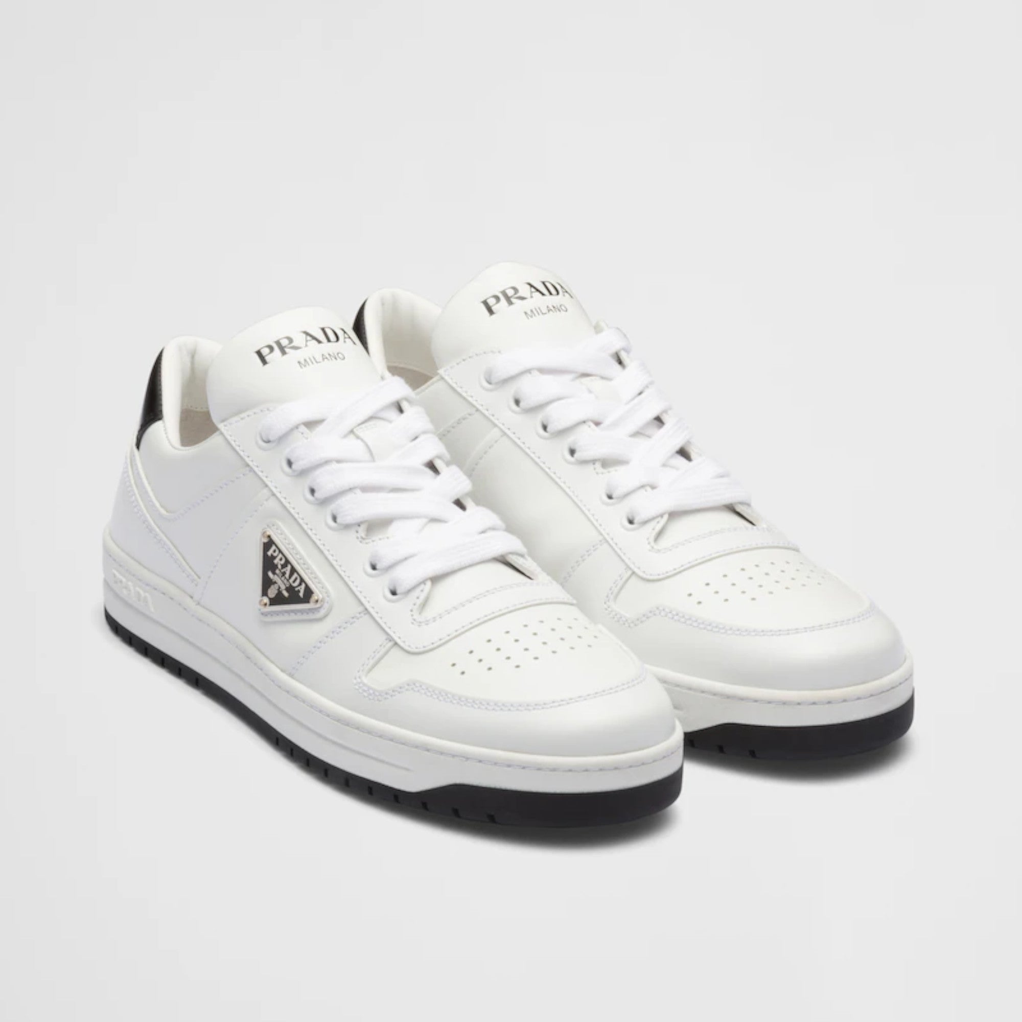 PRADA Downtown perforated leather sneakers
