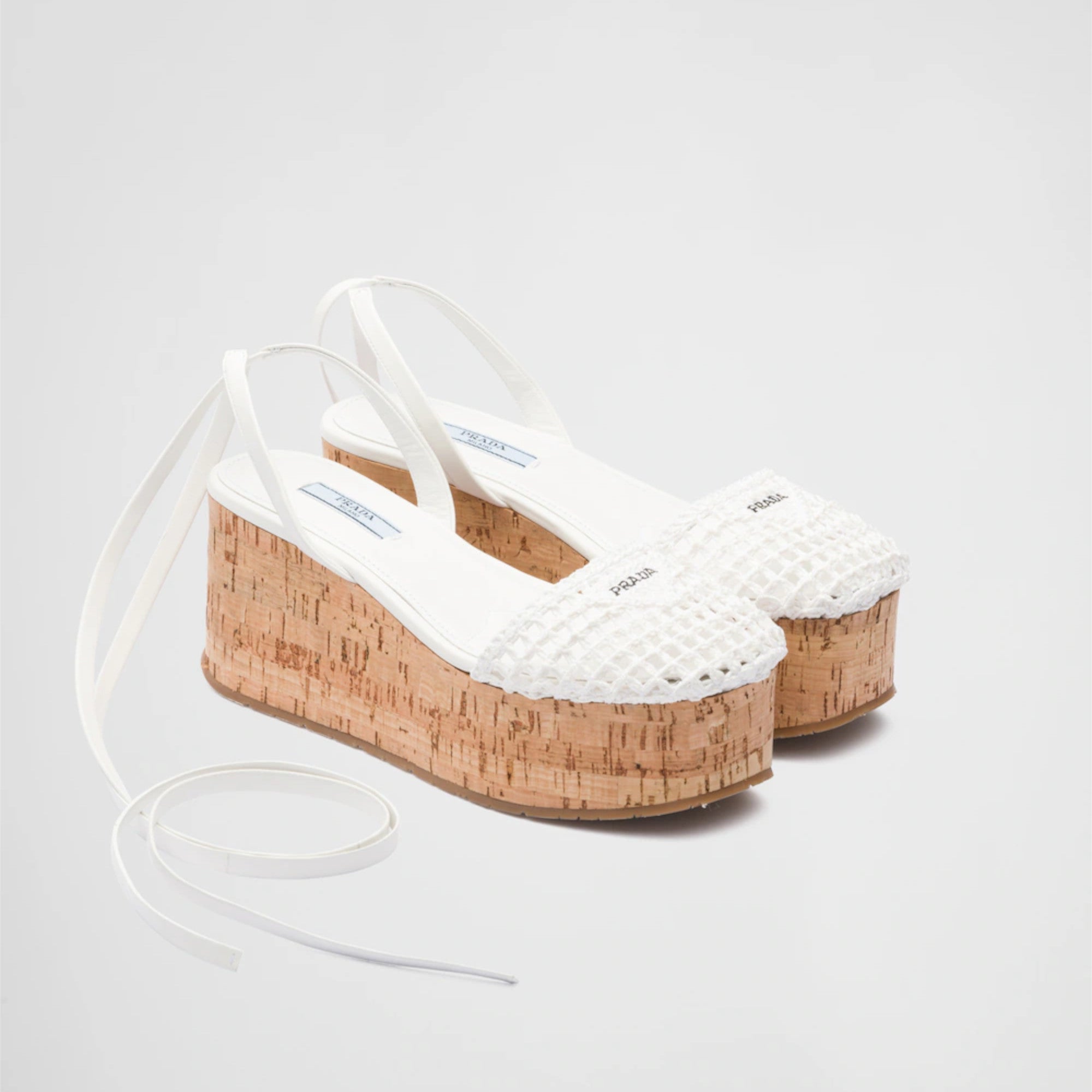 PRADA Crochet wedge sandals 1XZ753_3LLQ_F0009_F_075 – BORDER-GARA