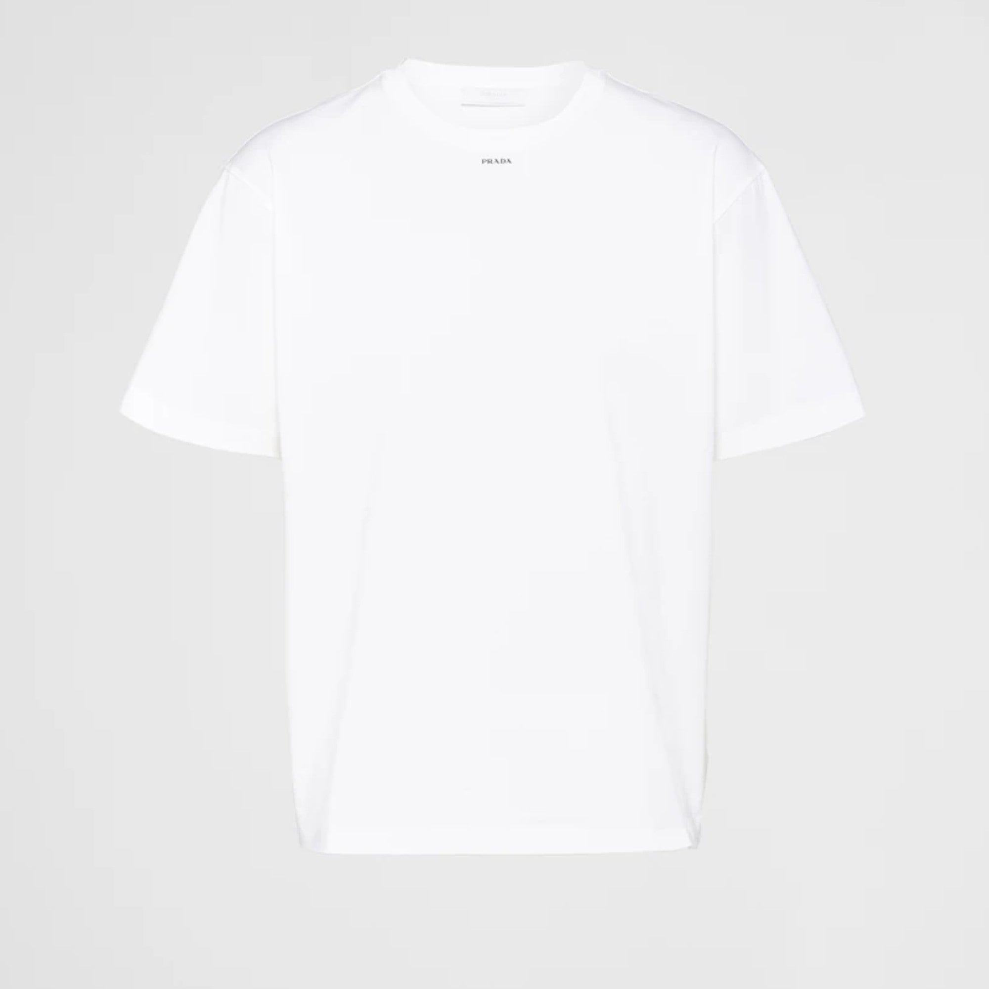 Stretch cotton T-shirt with logo