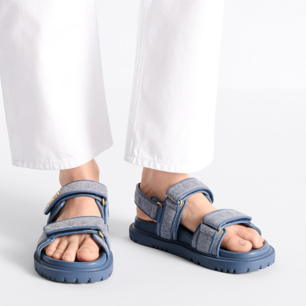 日本未入荷◇Dioract 刺繍入りコットン ラインストーン sandals 日本未入荷◇Dioract 刺繍入りコットン ラインストーン sandals