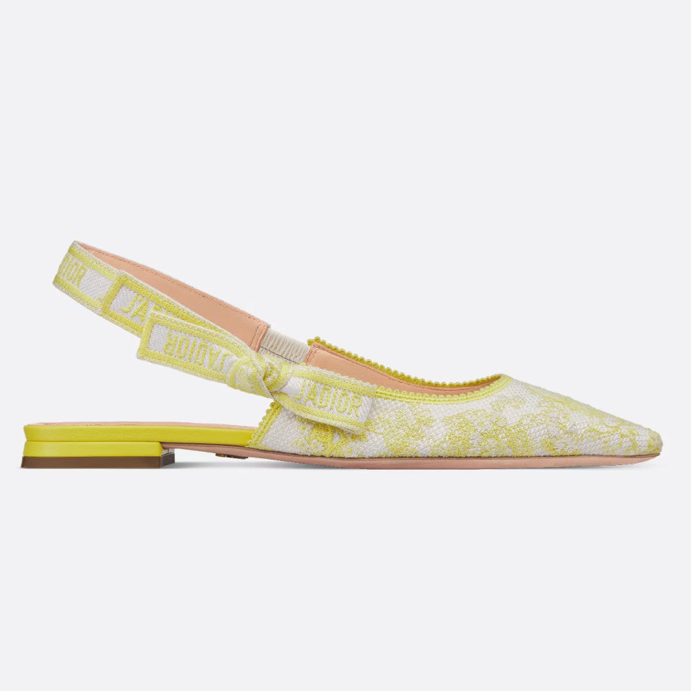 日本未入荷◆JAdior Toile de Jouy Fantastica Slingback shoes Christian Dior Flat Bow 65 Embroidered Toile de Jouy Mexico
