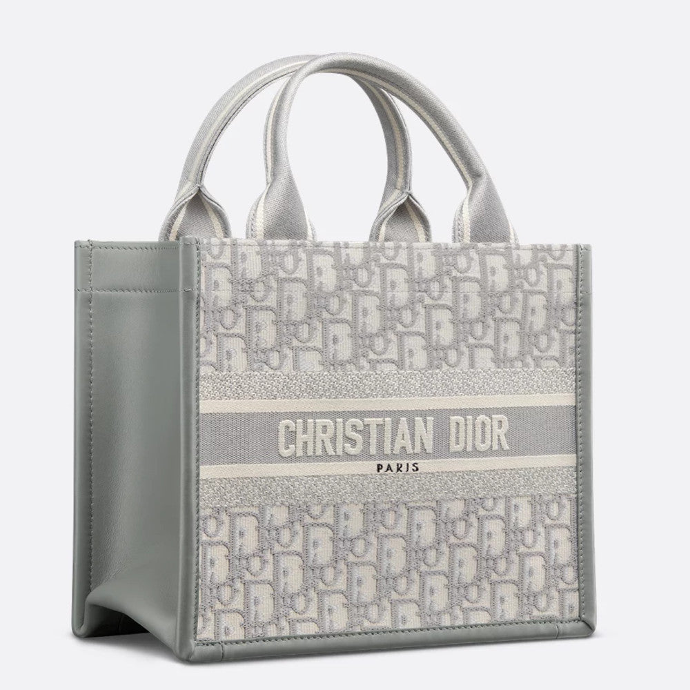 Small Dior Book Tote Dior Oblique Embroidery with Gold-Tone