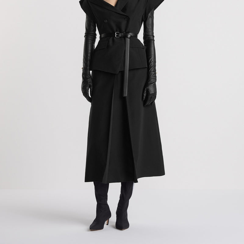 Asymmetric Short-Sleeved Jacket with Belt
