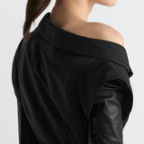 Asymmetric Short-Sleeved Jacket with Belt