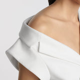 Asymmetric Short-Sleeved Jacket with Belt