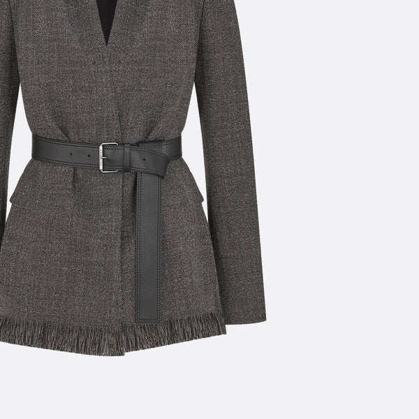 Belted Jacket with Removable Scarf
