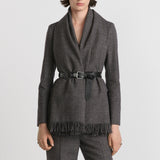 Belted Jacket with Removable Scarf