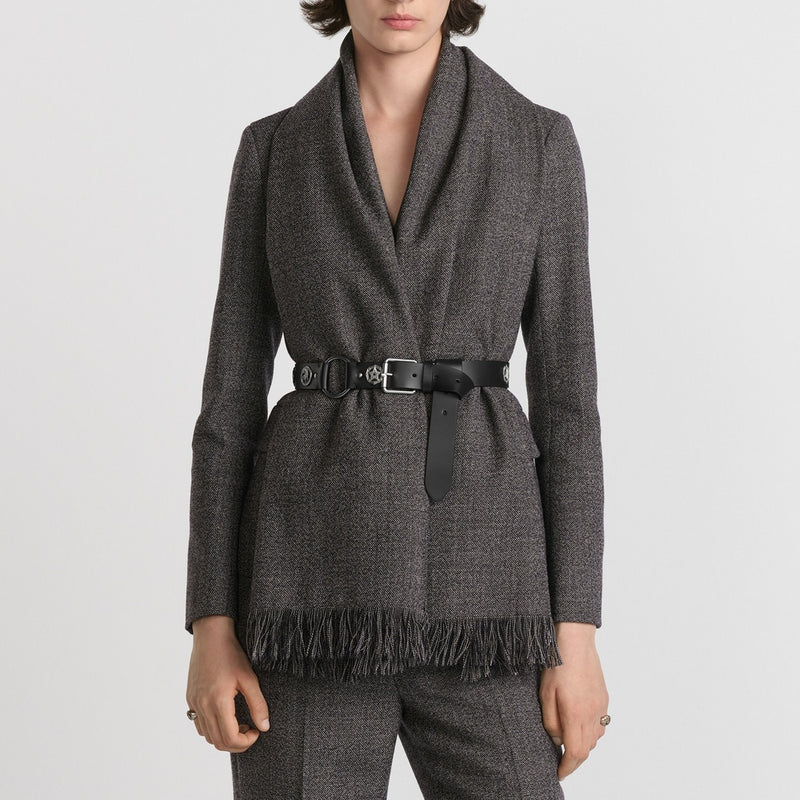 Belted Jacket with Removable Scarf