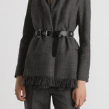 Belted Jacket with Removable Scarf