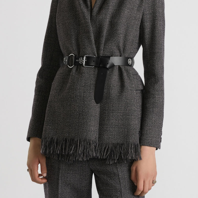 Belted Jacket with Removable Scarf