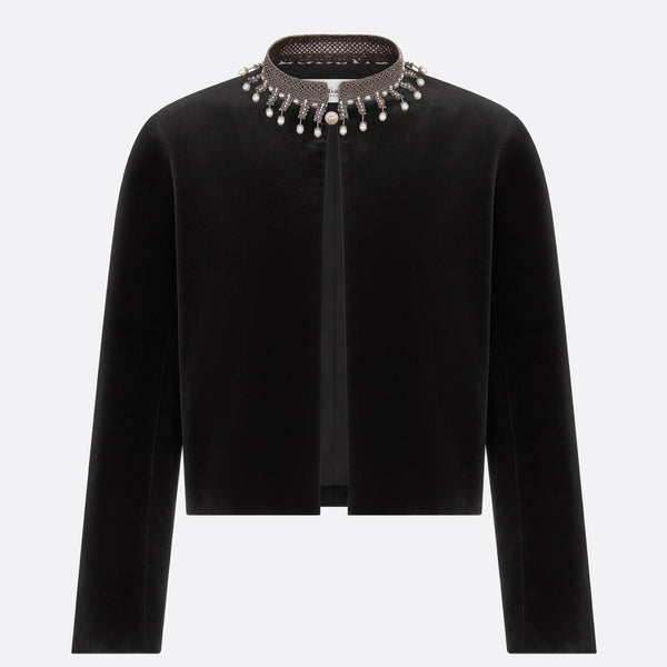 Embroidered Cropped Jacket