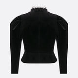 Fitted Jacket with Puff Sleeves