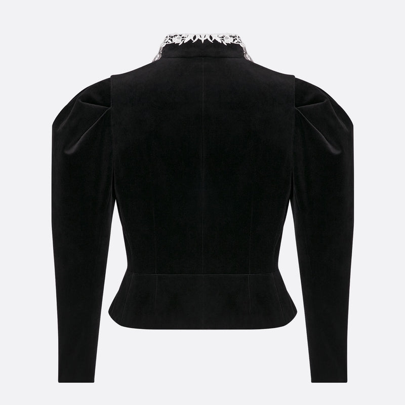 Fitted Jacket with Puff Sleeves