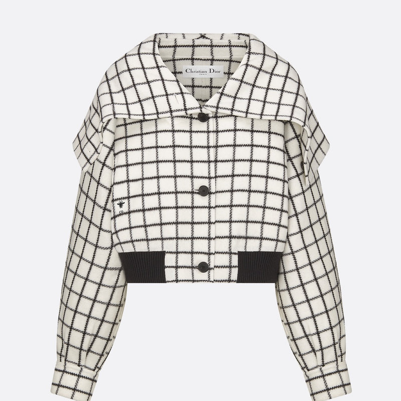 Bomber Jacket with Oversized Collar