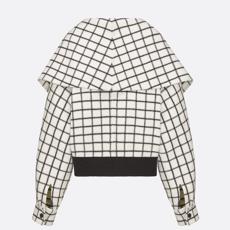 Bomber Jacket with Oversized Collar