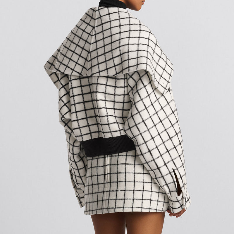 Bomber Jacket with Oversized Collar