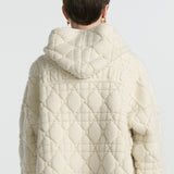 Cannage Zipped Cardigan with Hood