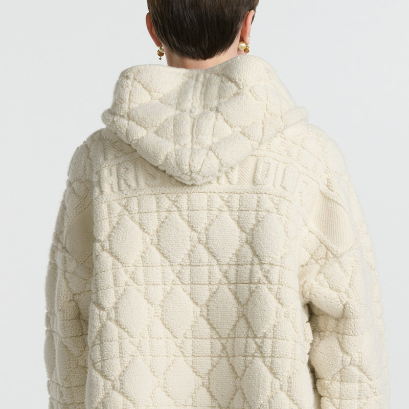 Cannage Zipped Cardigan with Hood