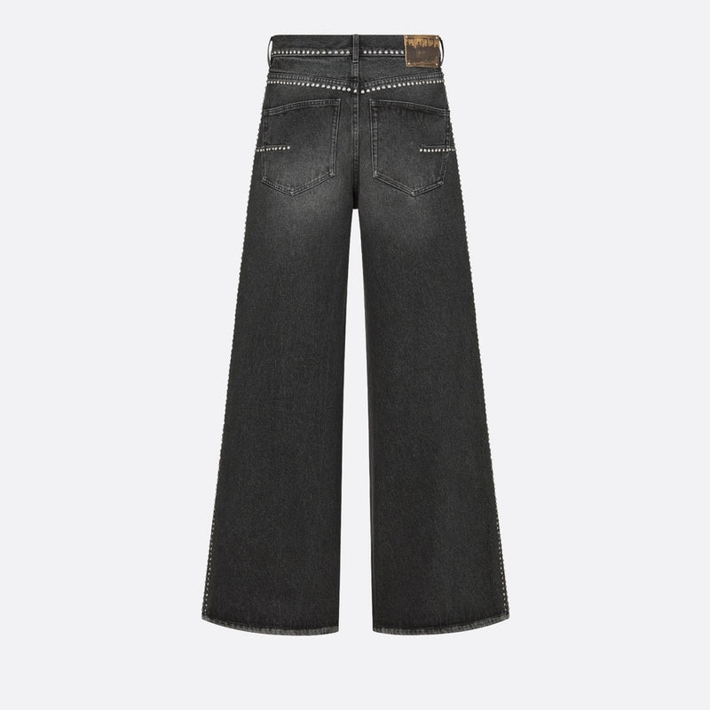 Flared Studded Jeans