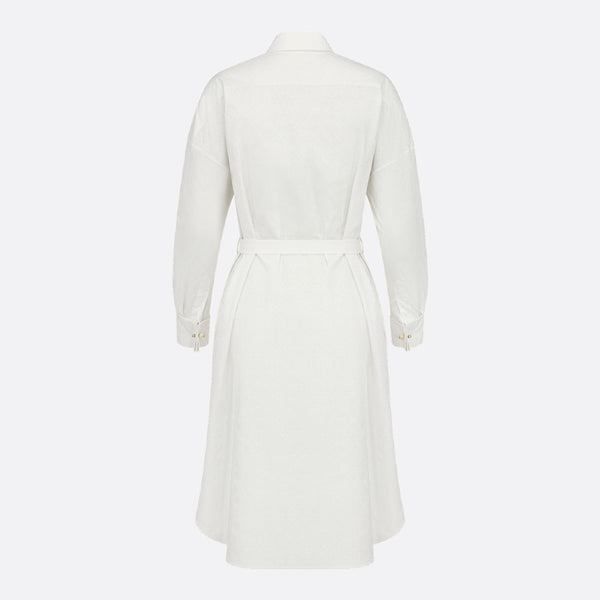 Belted Macrocannage Shirtdress