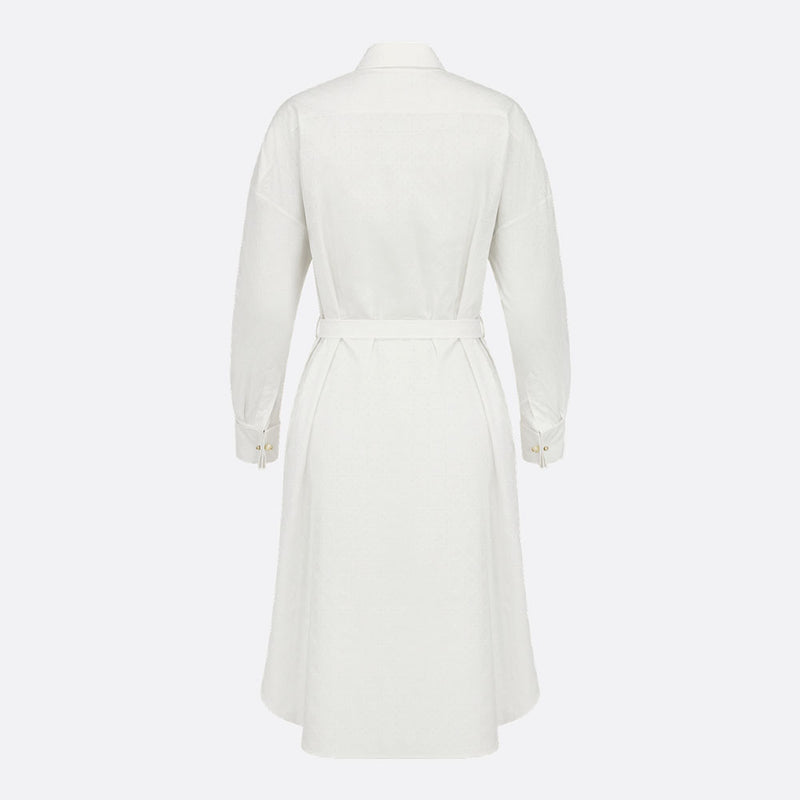 Belted Macrocannage Shirtdress