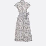 Mid-Length Dress with Tied Belt