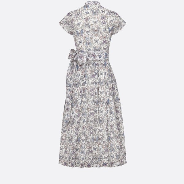 Mid-Length Dress with Tied Belt