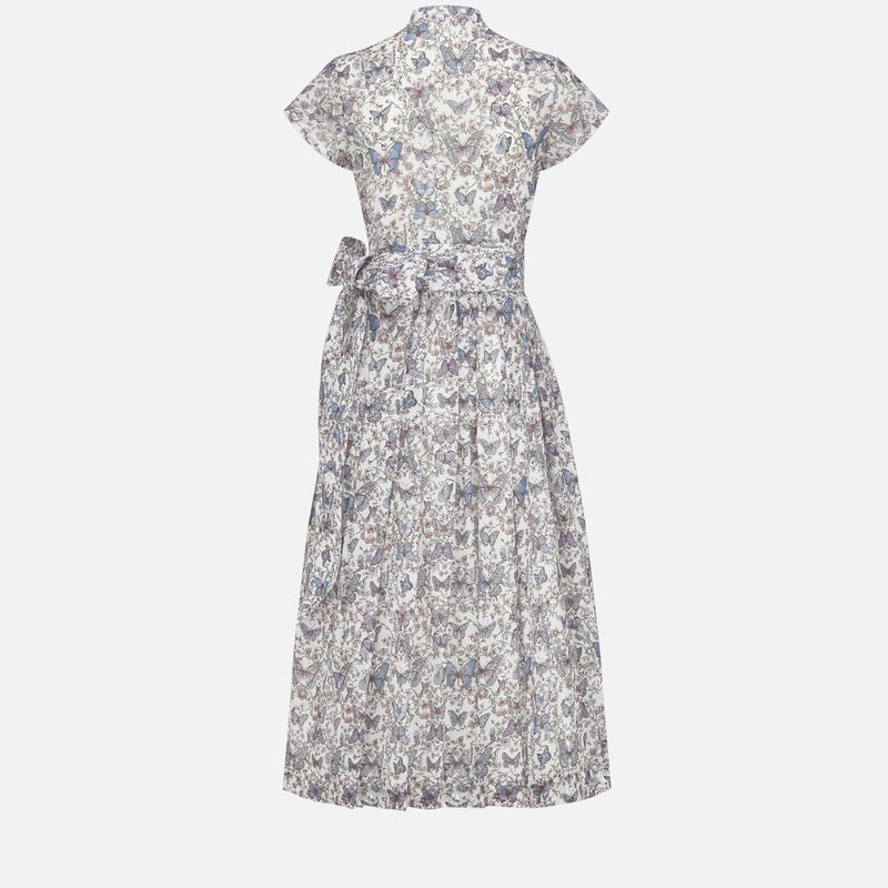Mid-Length Dress with Tied Belt