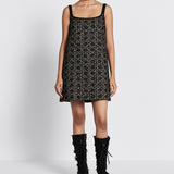Short Macrocannage Flared Dress