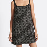 Short Macrocannage Flared Dress